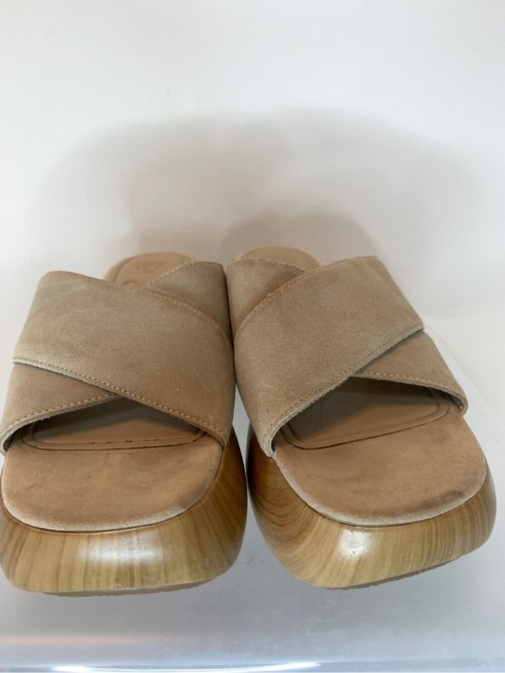 Zara Sand Brown Split Suede Sandals 39 - Picture 8 of 11